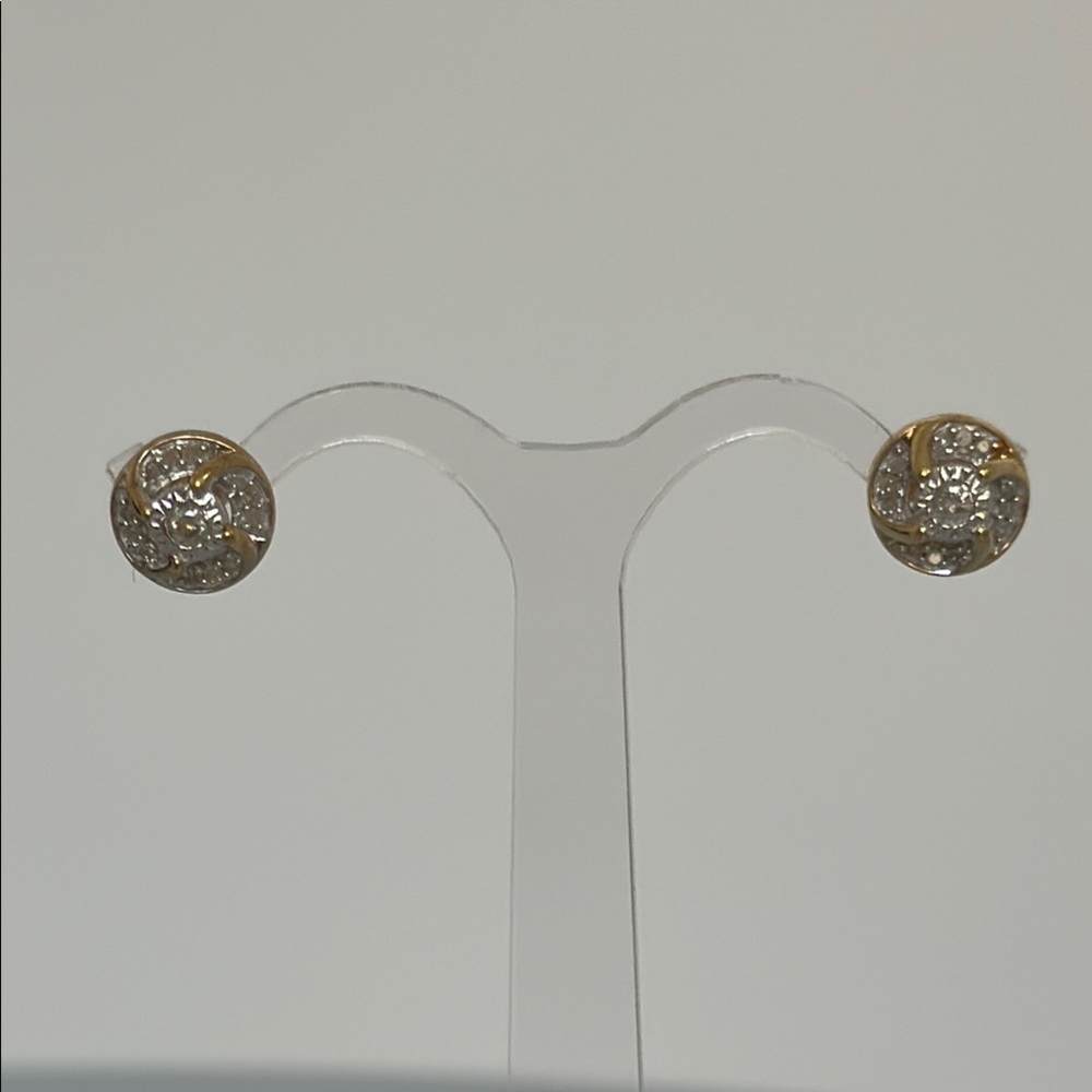 10k real solid gold DIA solitaire Diamonds 1/4 CT earrings